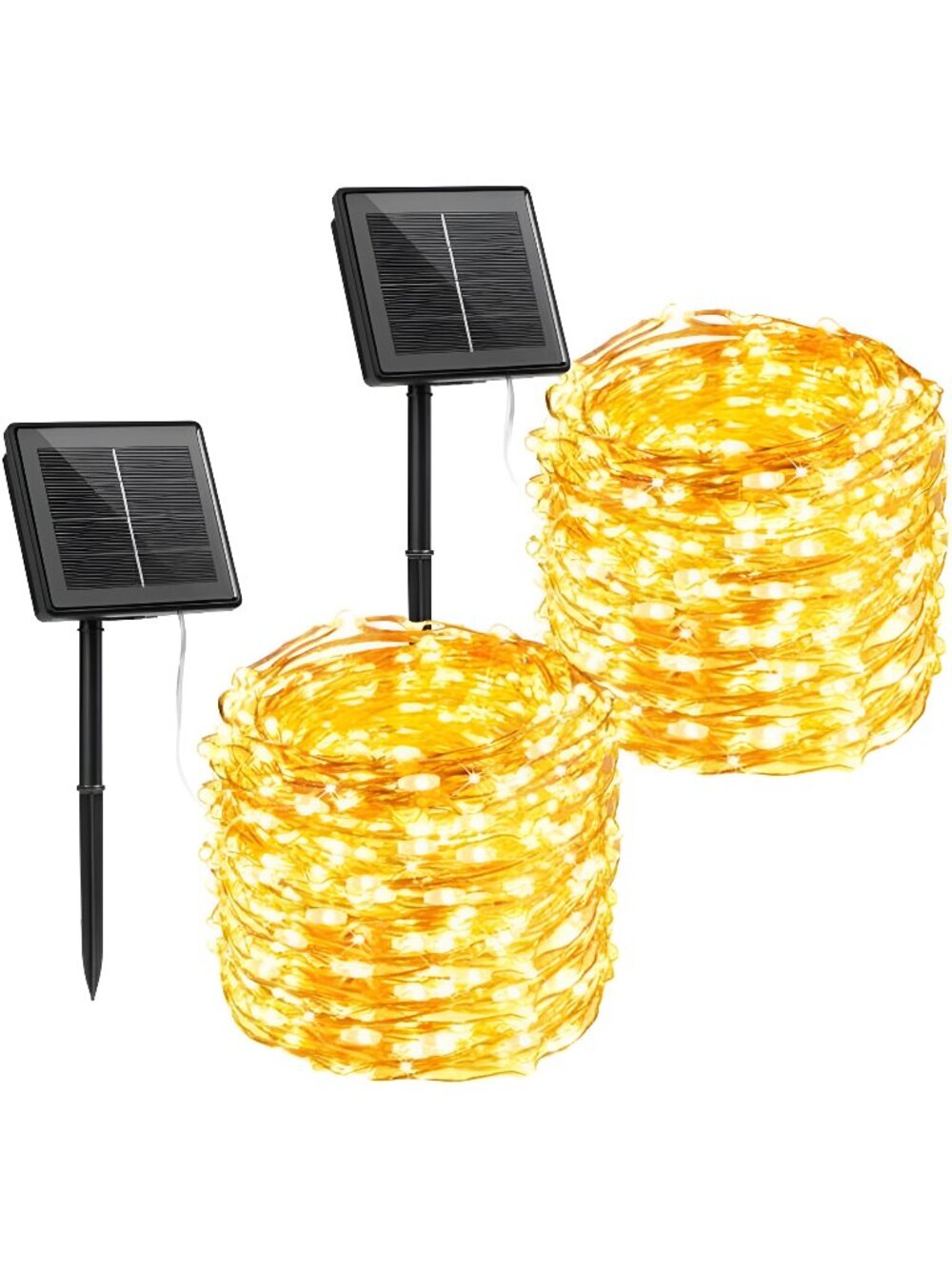 Solar String Lights, 2 Packs Total 66Ft 200 LED Solar Fairy Lights